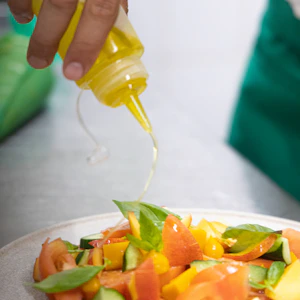 Close-up of elegant food presentation