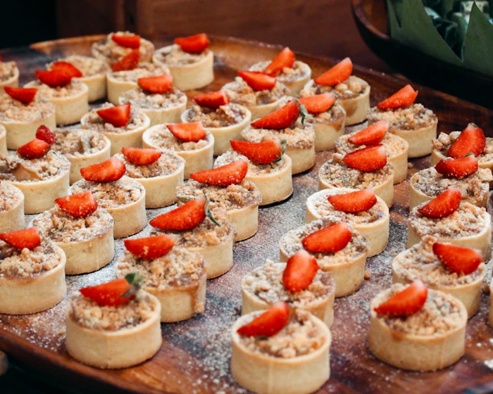 Elegant celebration catering with styled food and drinks