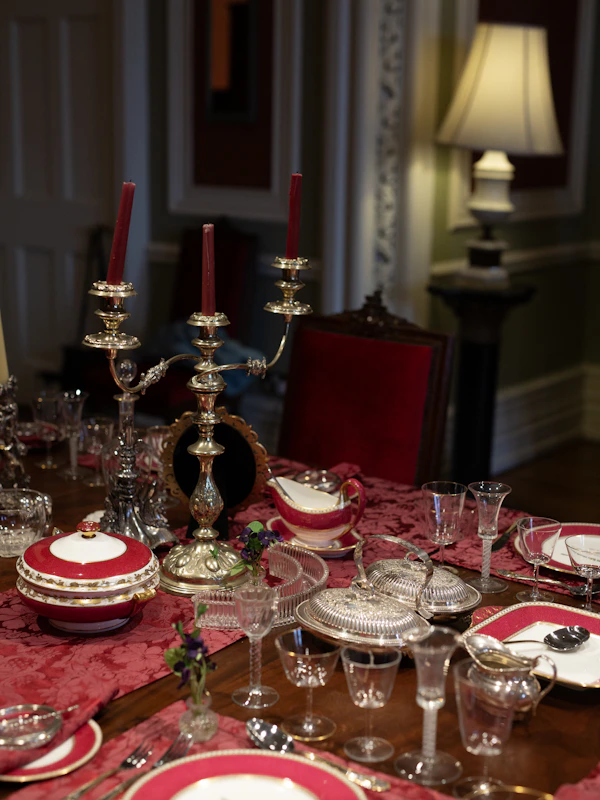 Private dining event with elegant table setting